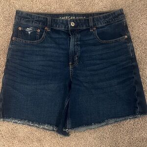 American Eagle Outfitters Dark Indigo Denim Cutoff Jorts Shorts